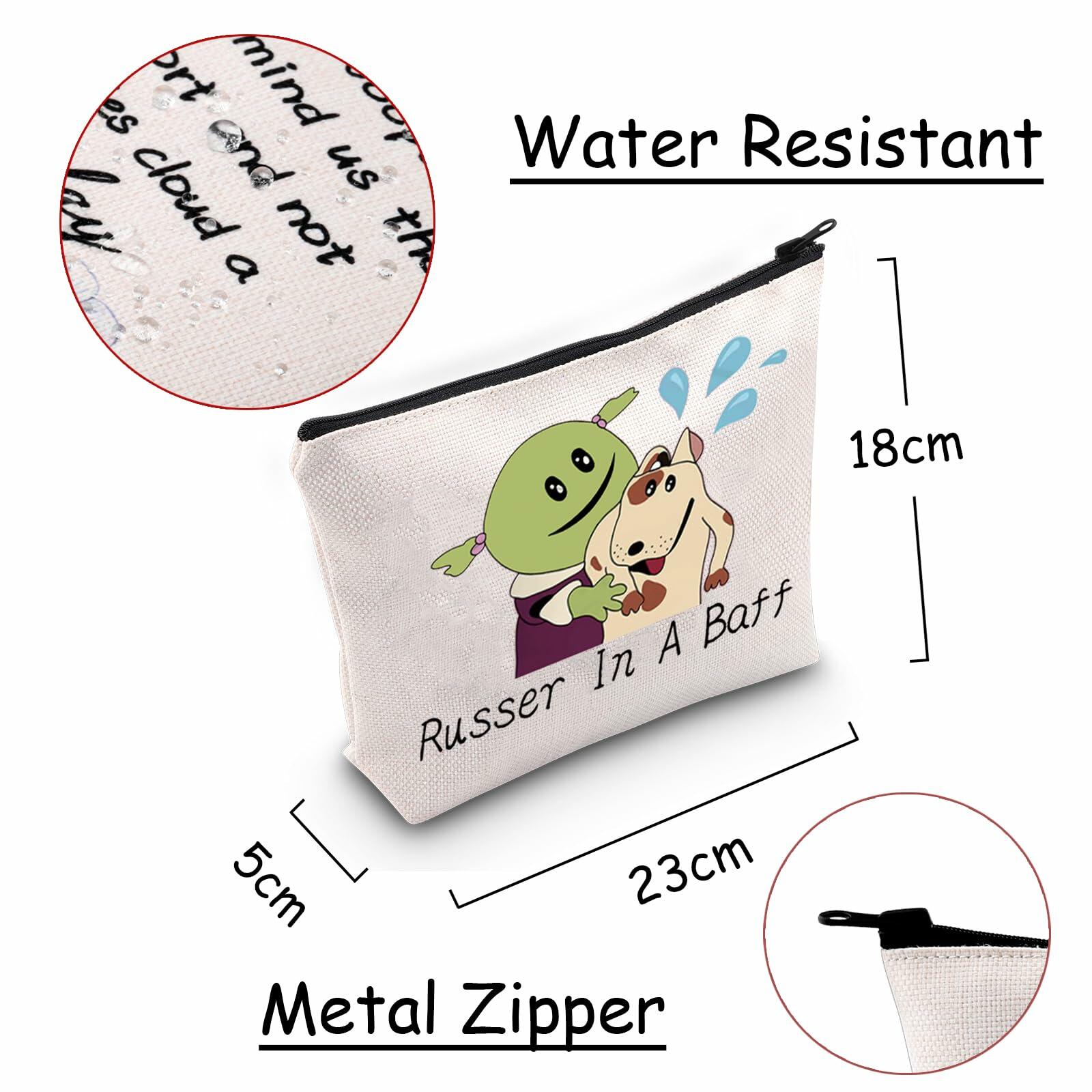 JXGZSO Cartoon Cosmetic Makeup Zipper Bag Russer In A Baff Polyester