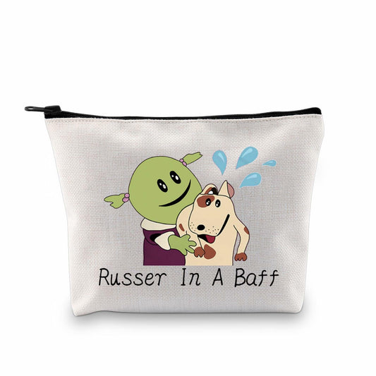 JXGZSO Cartoon Cosmetic Makeup Zipper Bag Russer In A Baff Polyester