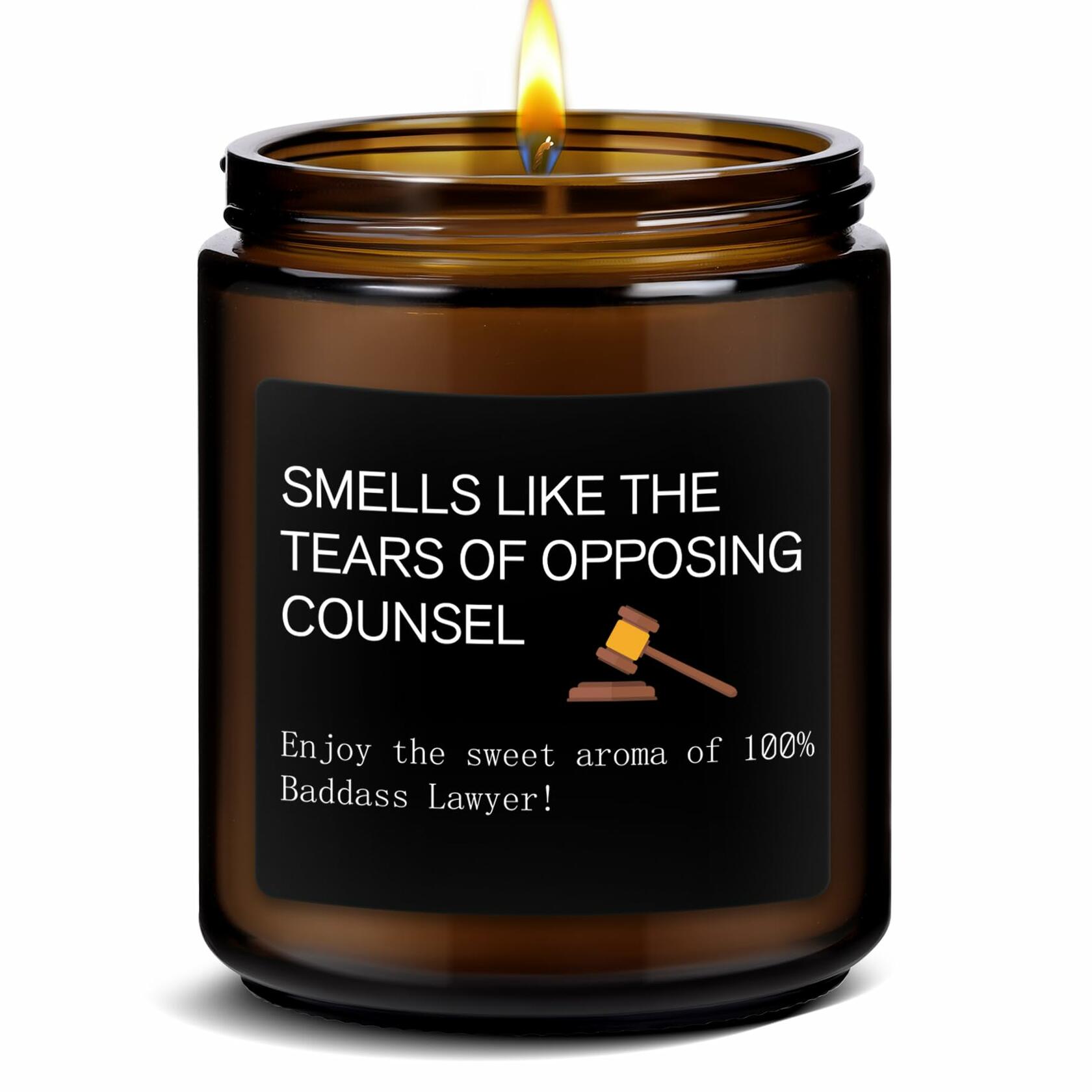 MOTVZC Lavender Candle Lawyer Gifts Funny Birthday Christmas Black Soy Wax