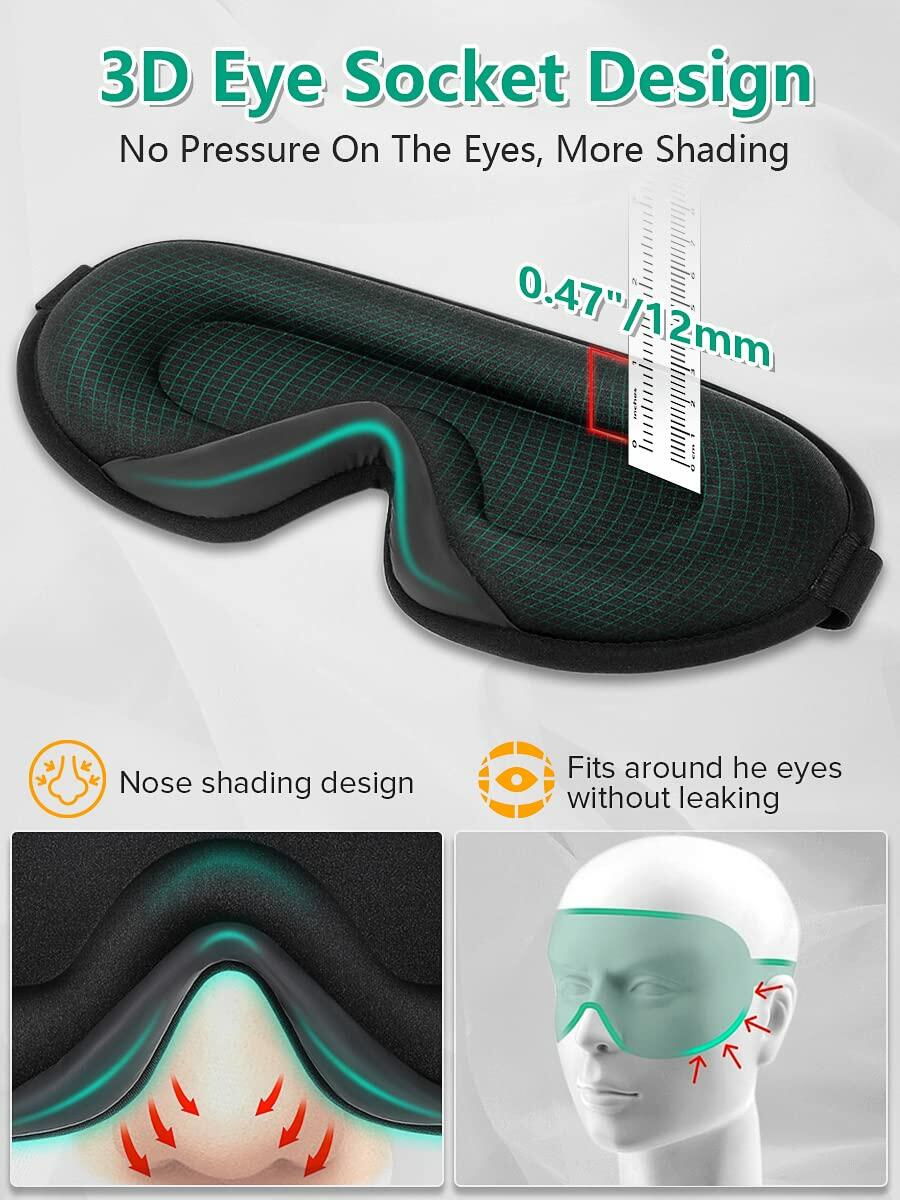 Betidom Heated Eye Mask USB Electric Steam Warm Compress Black 1 Count