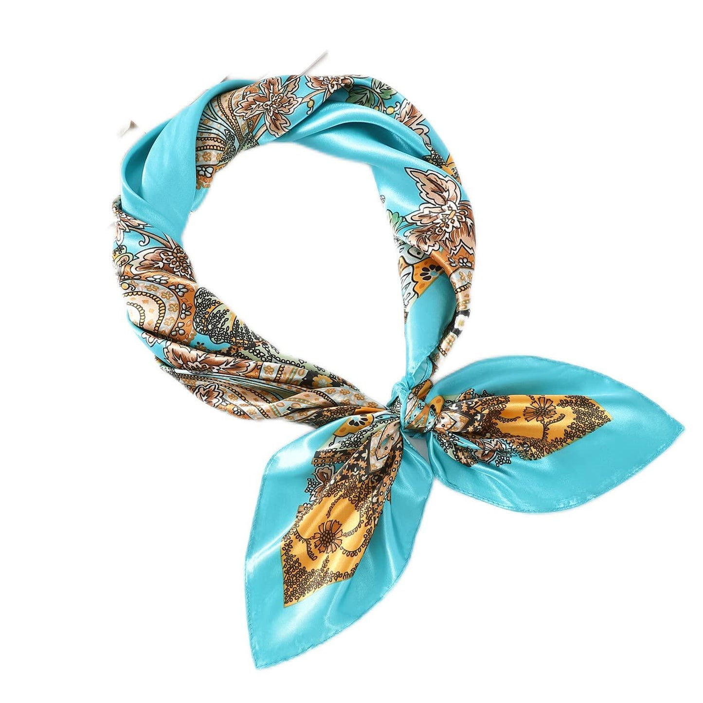 SHJINJU Women's Satin Square Silk Like Hair Scarf Wrap 35" 11-Style