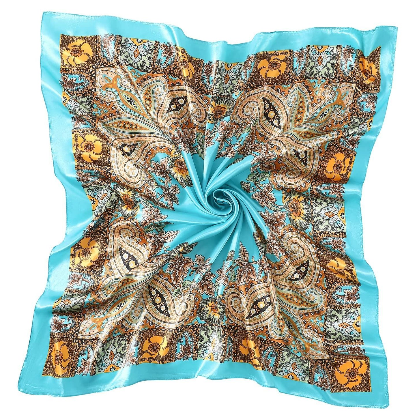 SHJINJU Women's Satin Square Silk Like Hair Scarf Wrap 35" 11-Style