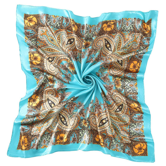 SHJINJU Women's Satin Square Silk Like Hair Scarf Wrap 35" 11-Style