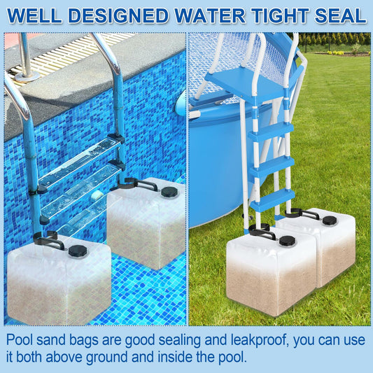 Desunqin 2PCS Pool Ladder Weights 20L Heavy Duty 500D PVC Waterproof Sand Bags