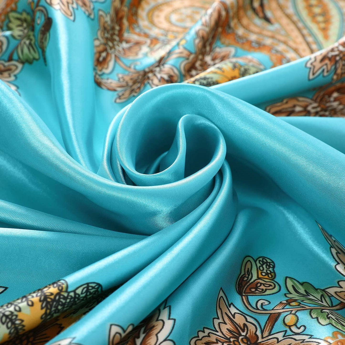 SHJINJU Women's Satin Square Silk Like Hair Scarf Wrap 35" 11-Style