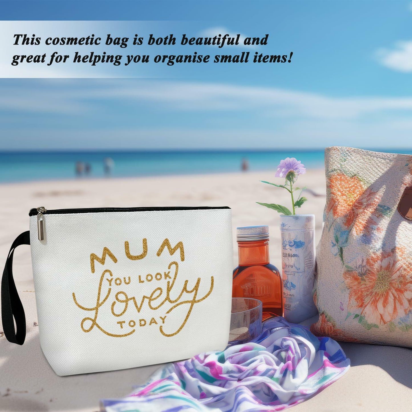ZSHFMY Mom Makeup Bag Mama Cosmetic Pouch Travel Organizer Gift for Women -023