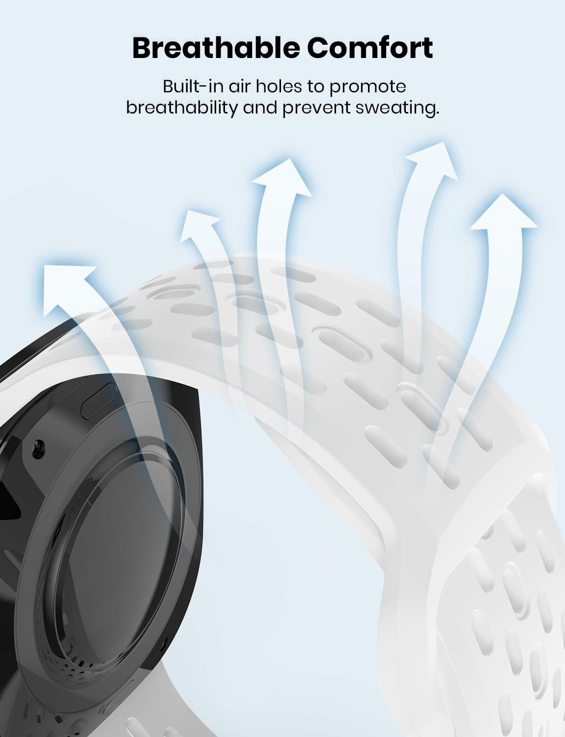 Gemnbo Sport Band 3 Pack for Samsung Galaxy Watch Ultra 47mm Black White Blue