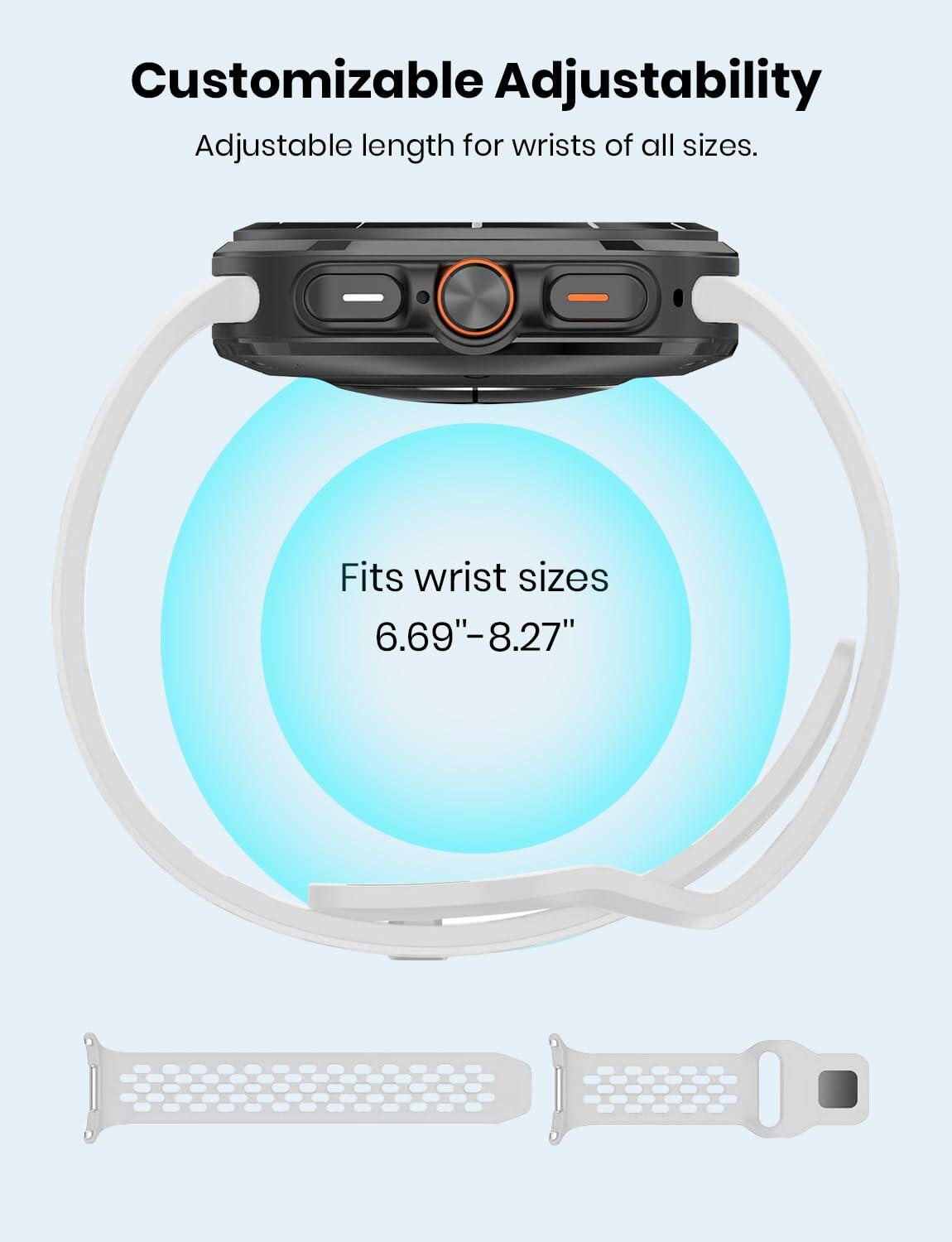 Gemnbo Sport Band 3 Pack for Samsung Galaxy Watch Ultra 47mm Black White Blue