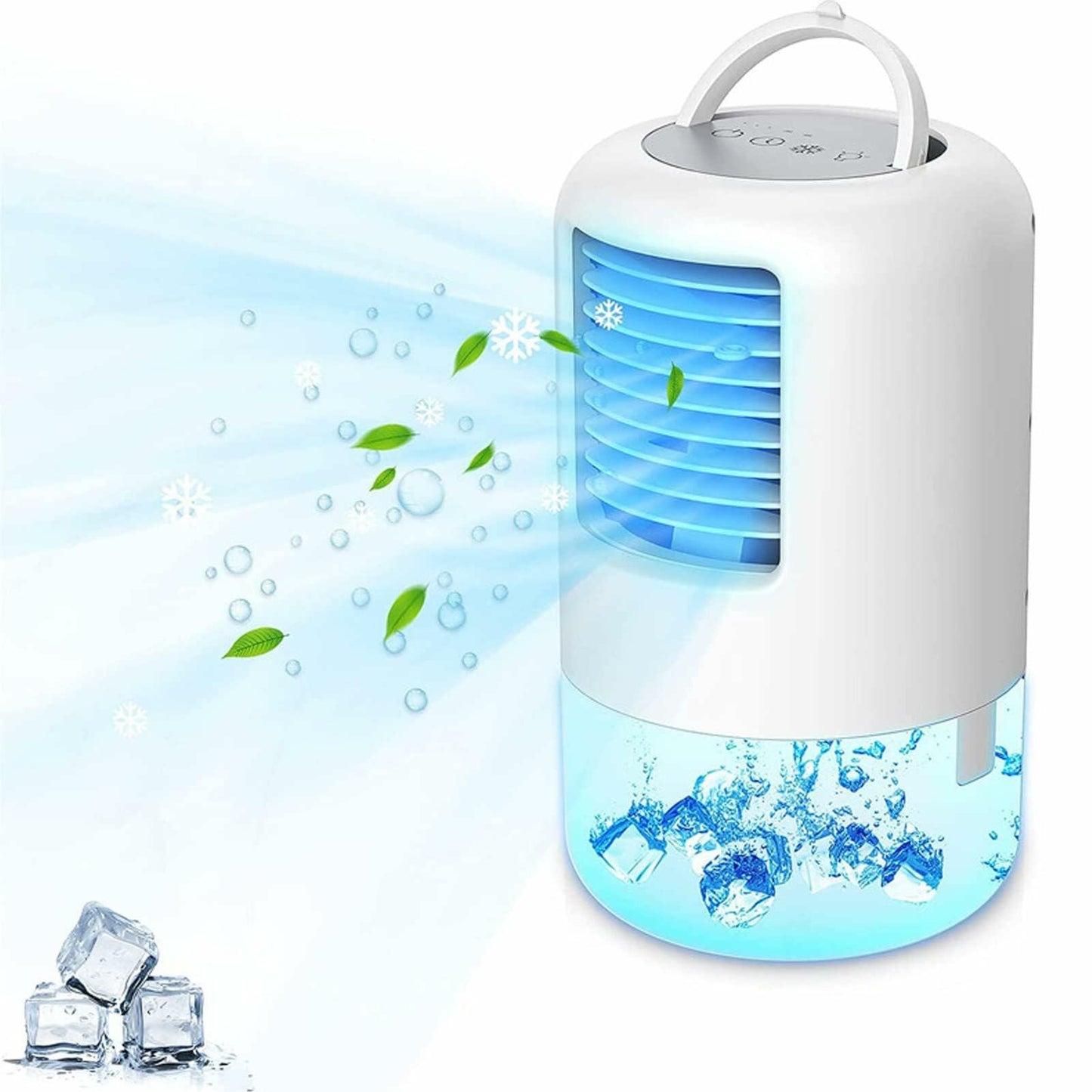 YUYTE Portable Air Conditioner Cooler Humidifier 3 Speeds 7 Colors 500ML White