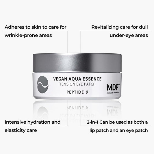 MDP+ Peptide 9 Vegan Aqua Eye Patch Niacinamide Hyaluronic Acid 60ea