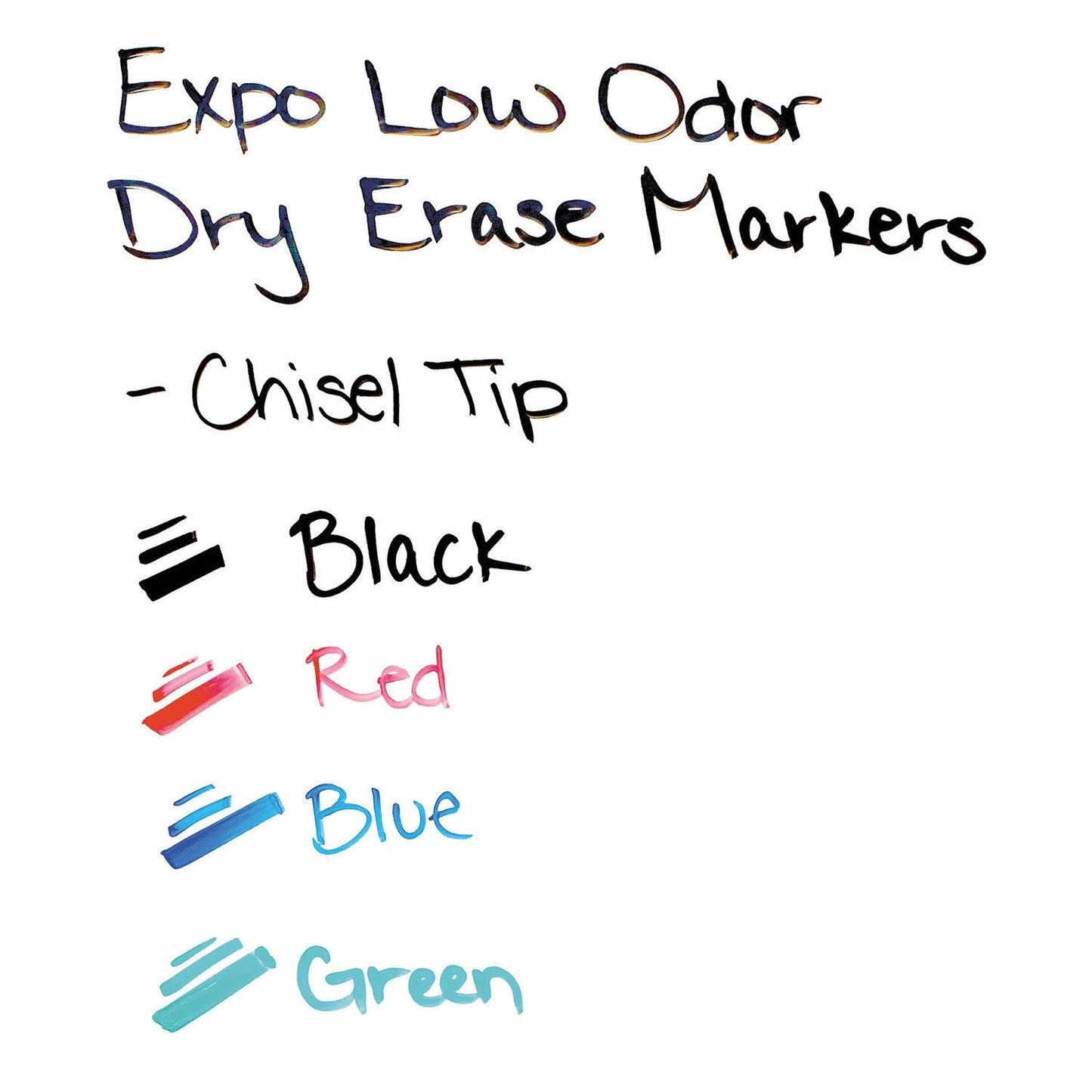 EXPO Low Odor Dry Erase Markers Chisel Tip Basic Assorted 4 pk