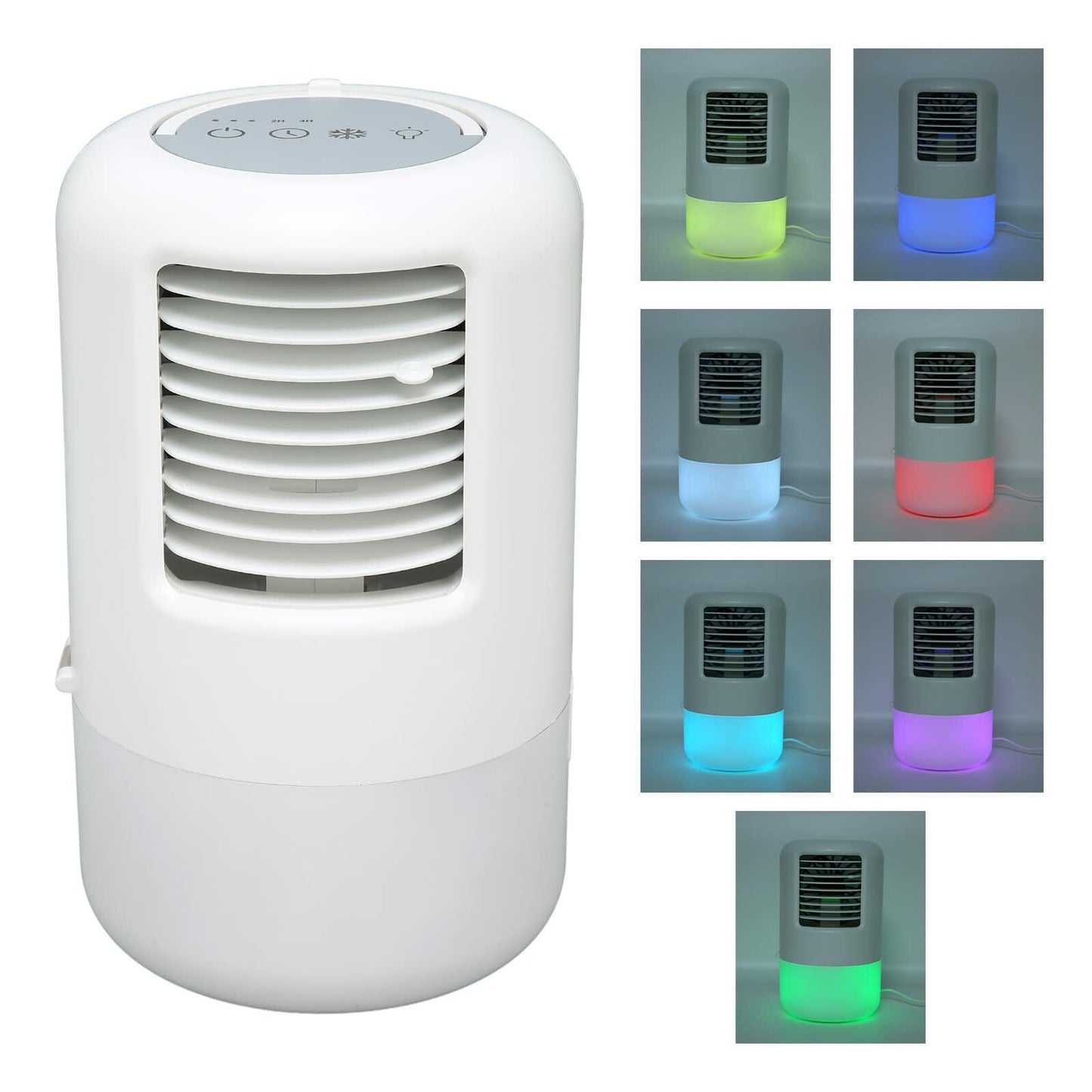YUYTE Portable Air Conditioner Cooler Humidifier 3 Speeds 7 Colors 500ML White