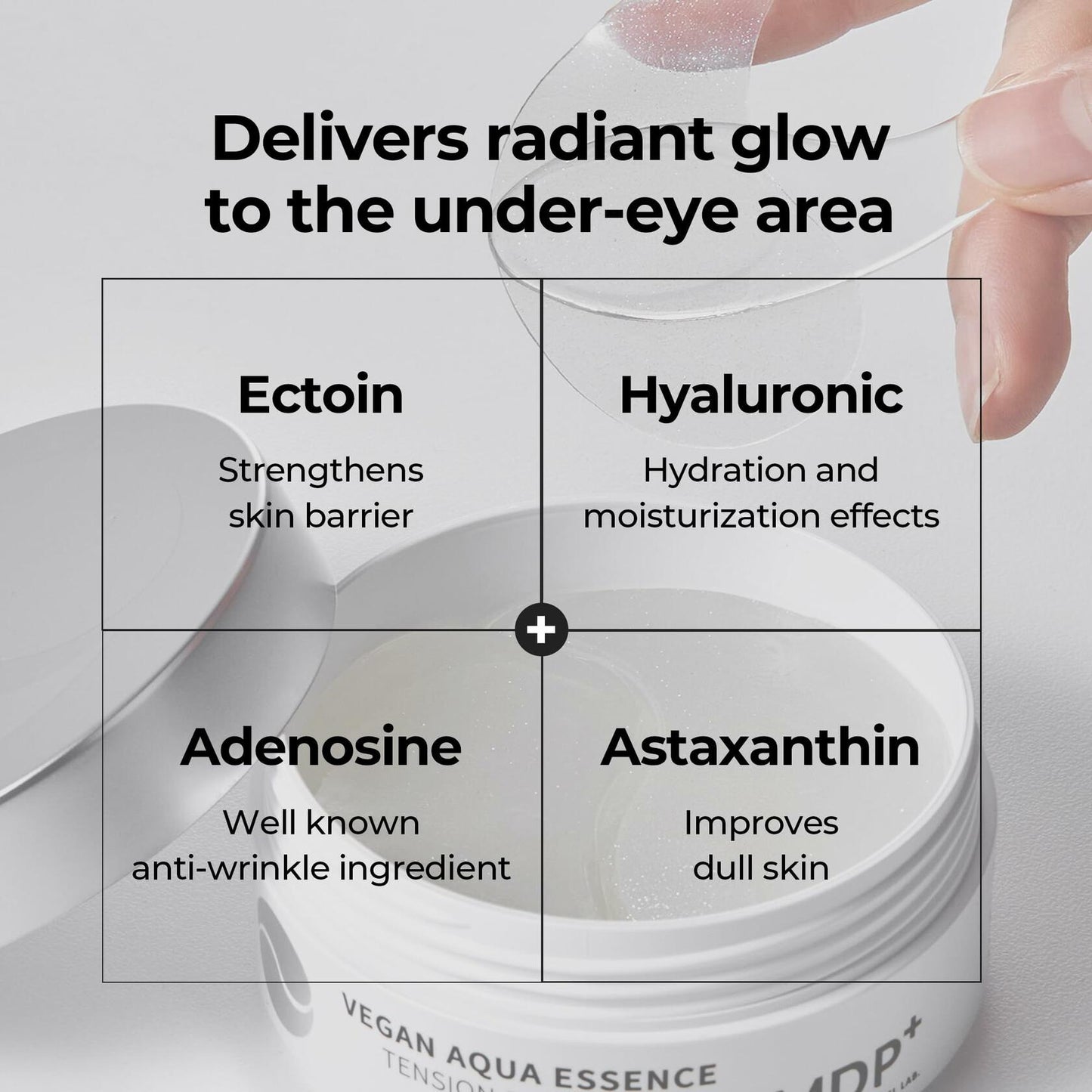 MDP+ Peptide 9 Vegan Aqua Eye Patch Niacinamide Hyaluronic Acid 60ea