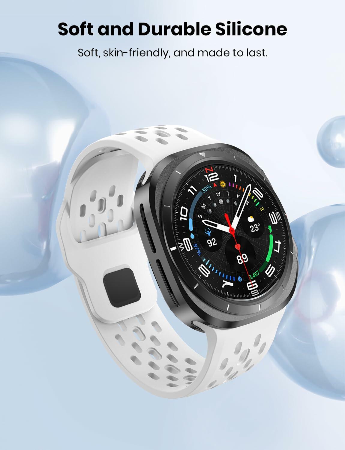 Gemnbo Sport Band 3 Pack for Samsung Galaxy Watch Ultra 47mm Black White Blue