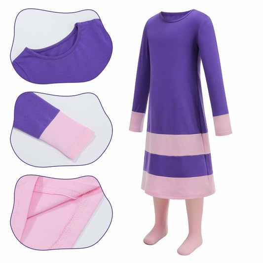 ROSADAGE Girls Daphne Halloween Costume Dress Purple Size 130 (6-7T)