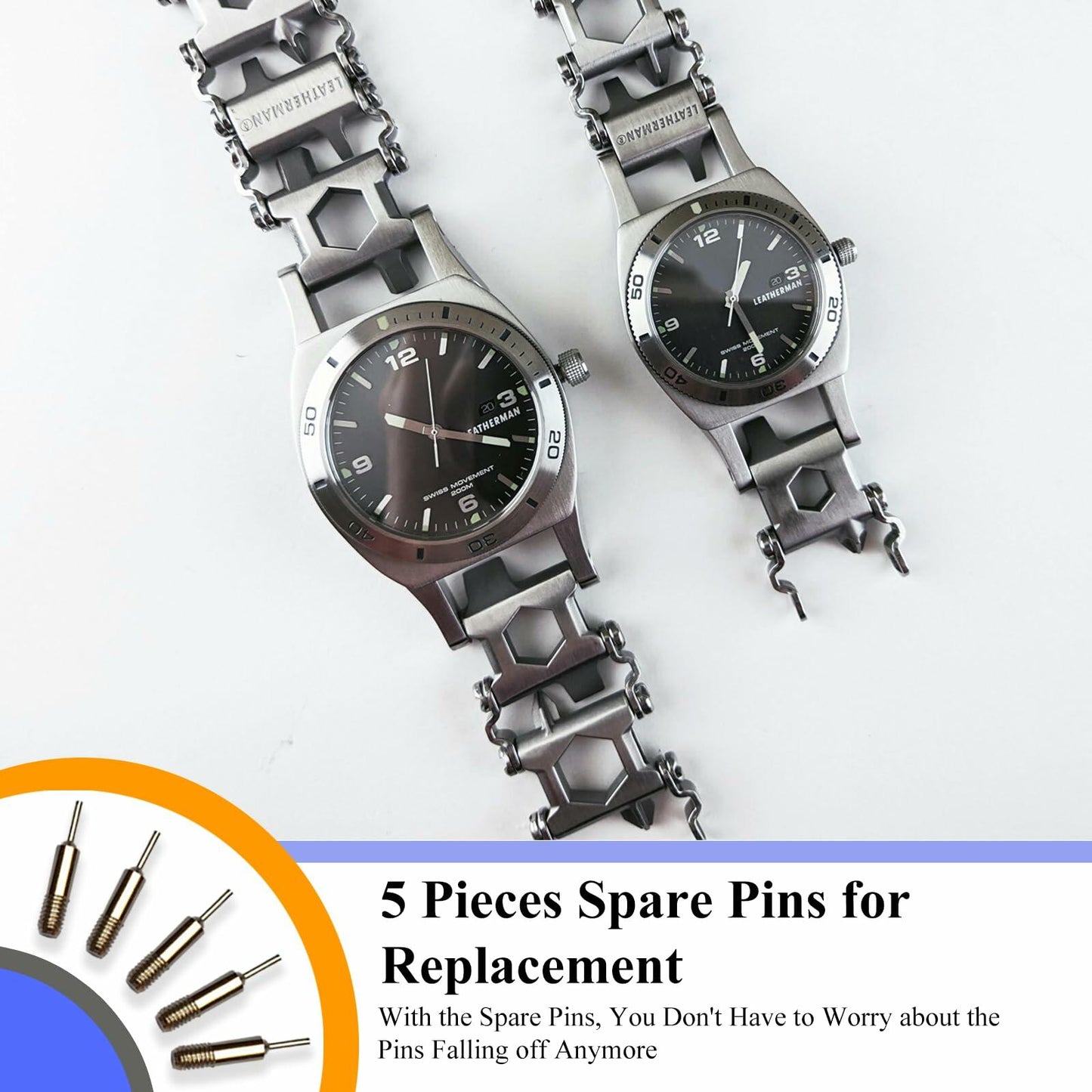 SIXCOLORS Watch Link Band Pin Removal Tool Kit with Black Storage Bag