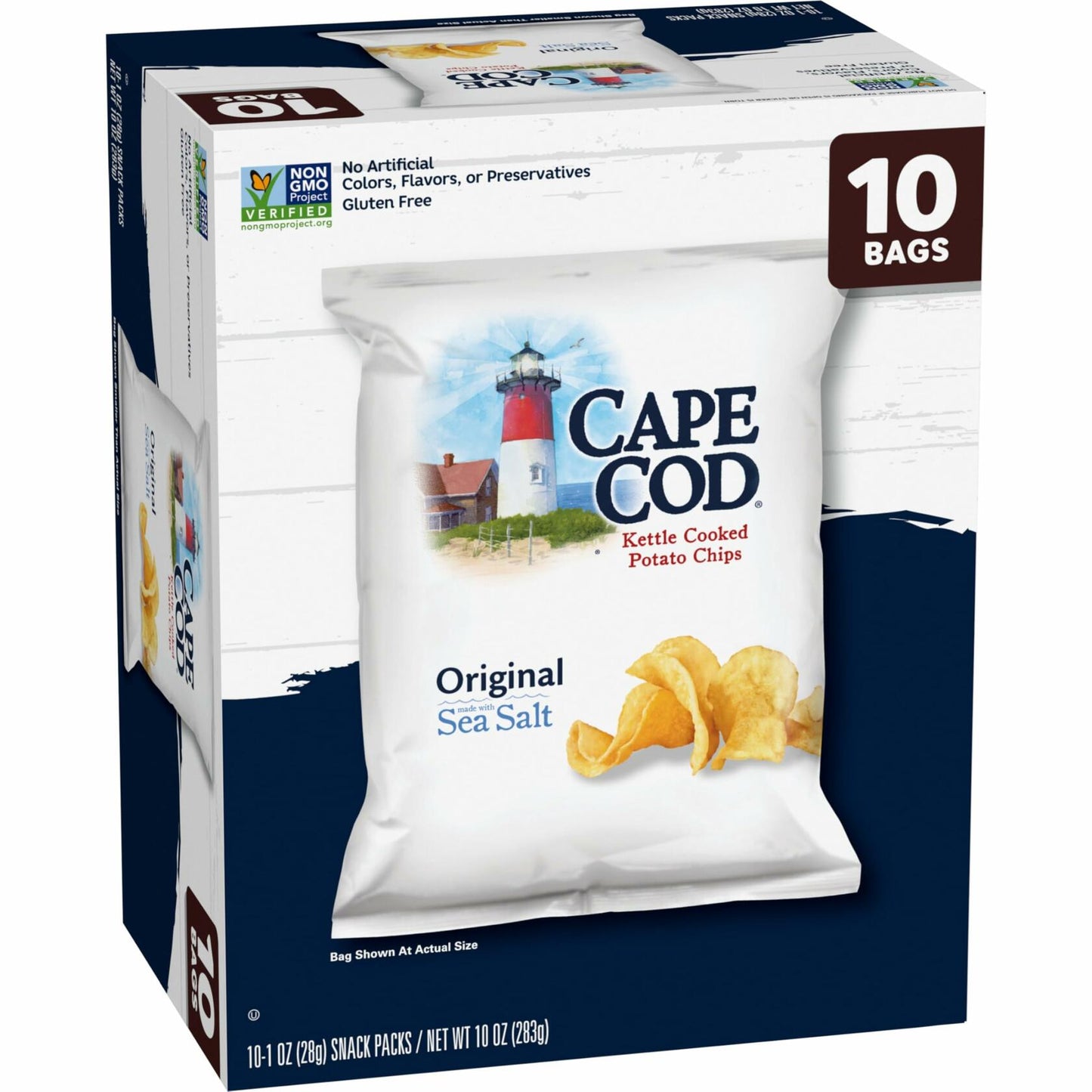 Cape Cod Original Chips 10 Count 1 Oz Bag Kettle Cooked Potato Snacks OPEN BOX