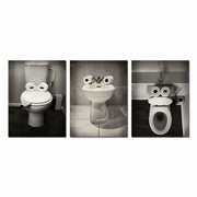 AIOCDIT Funny Dog Bathroom Wall Art Canvas Prints Set of 4 8x10 Unframed
