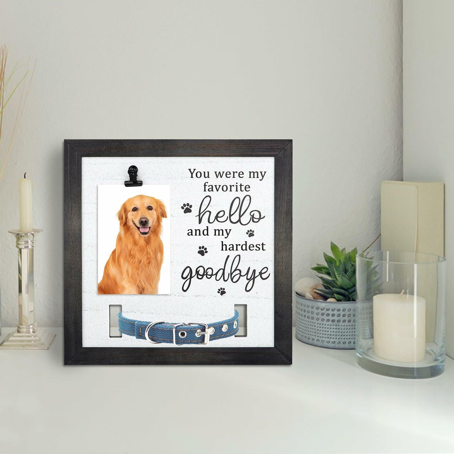 MEIPAIXUAN Pet Memorial Frame – Dog & Cat Picture Frame for Pet Loss