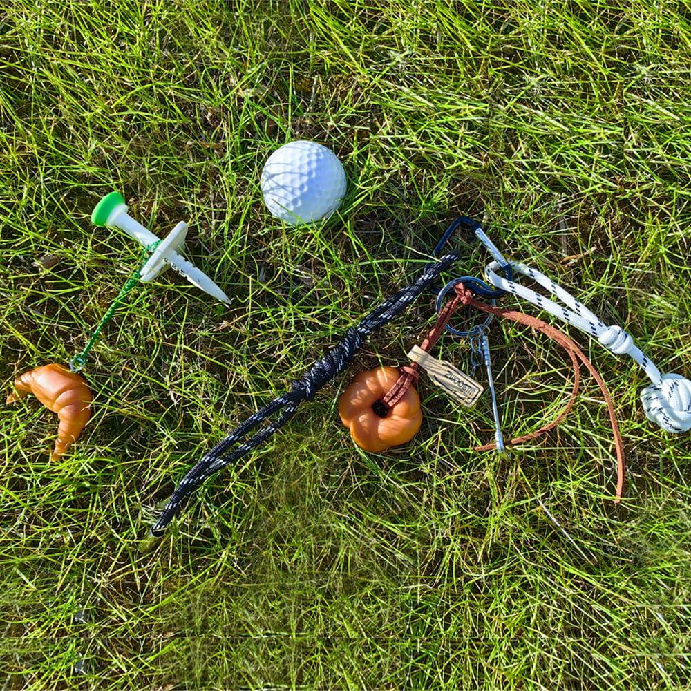 ZWOOGYM Handwoven Knot Charm Golf Club Bag Accessory Black White Green Brown