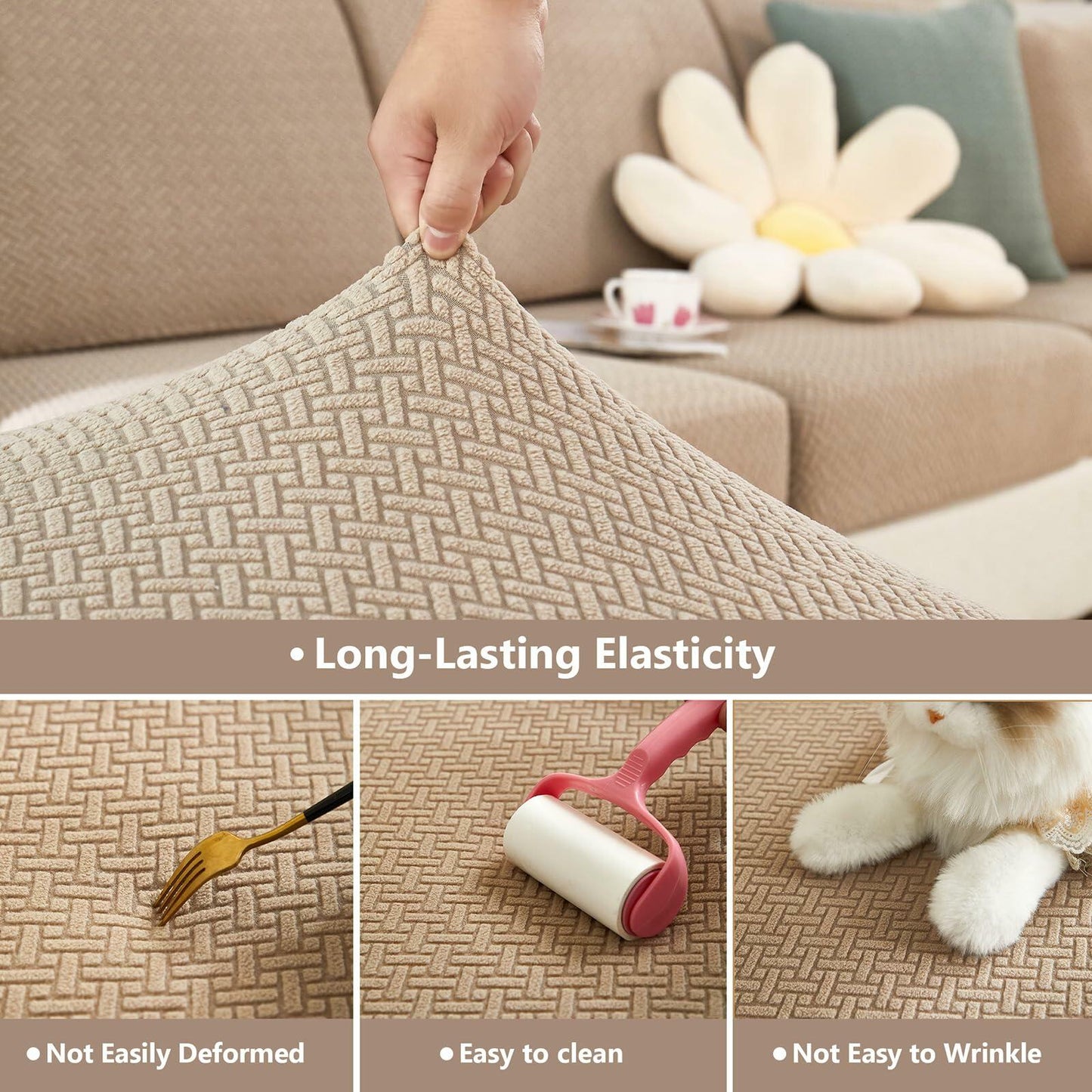 Yoovat Throw Pillow Cover 16x16 inch Sea Blue Texture Polyester