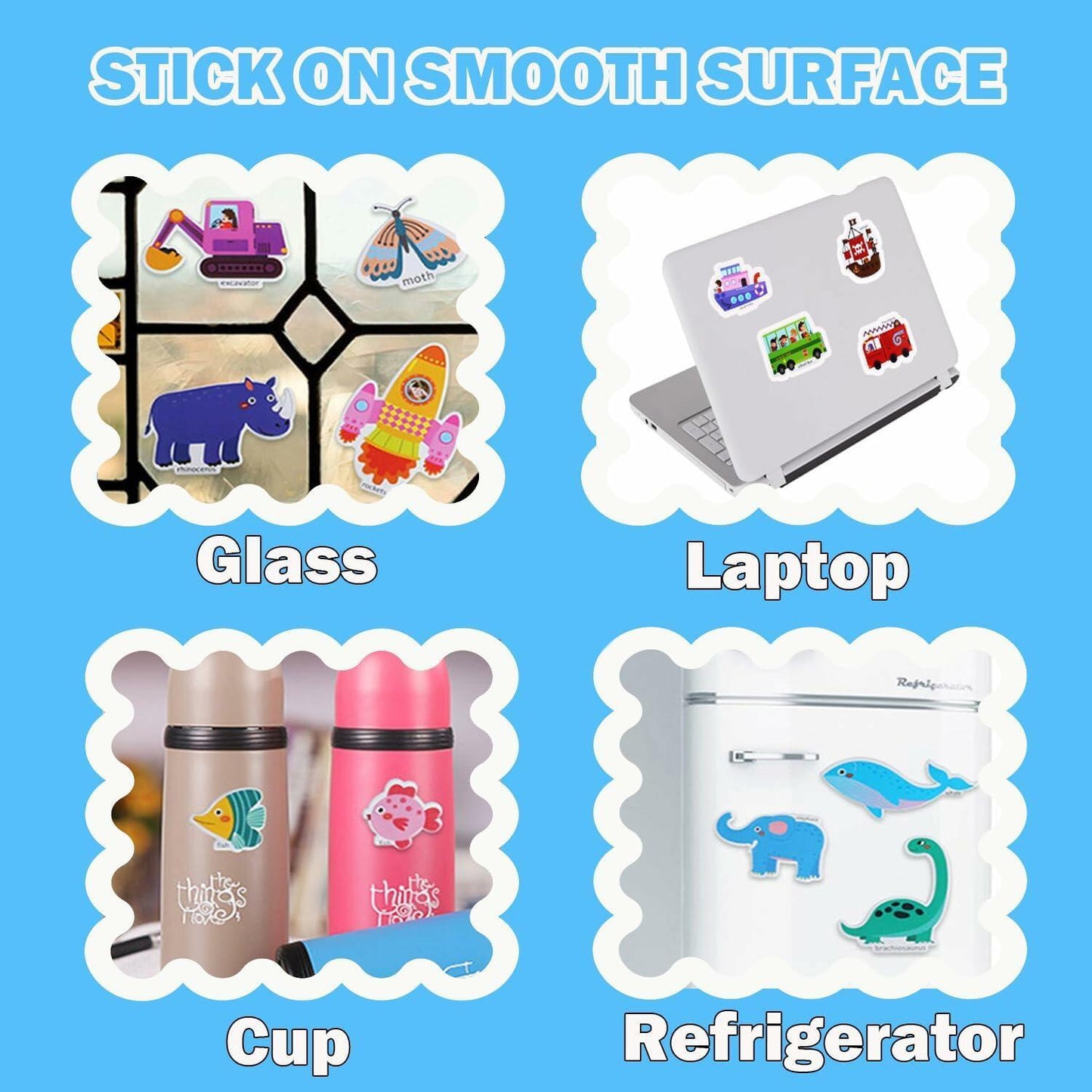 Generic 4 Pack Reusable Sticker Books 120+ Puffy Stickers Multicolor