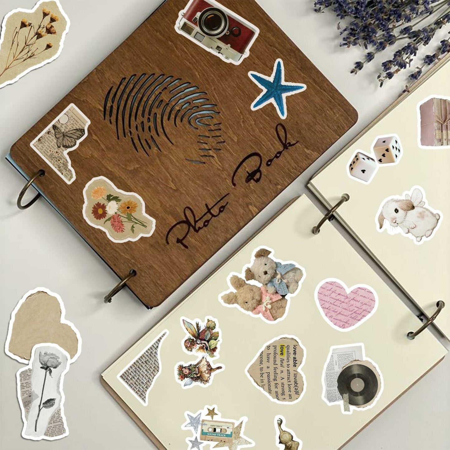 Scrapbook Stickers Vinyl Waterproof 100 PCS Multi-use Colorful Decals