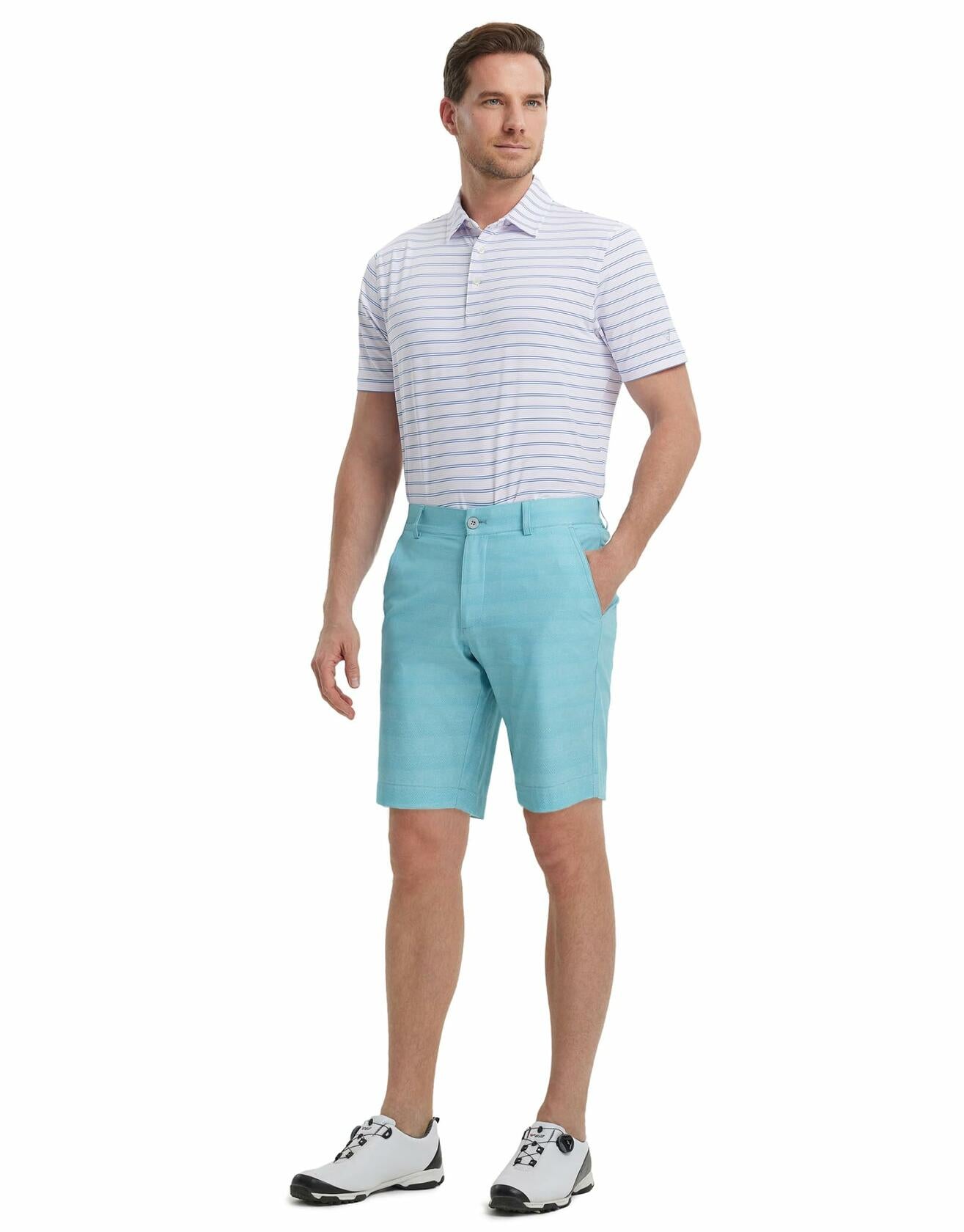 M MAELREG Men's Golf Performance Quick Dry Lightweight Shorts Lake Blue Size 30