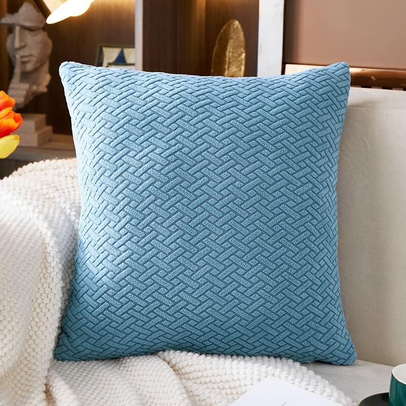 Yoovat Throw Pillow Cover 16x16 inch Sea Blue Texture Polyester