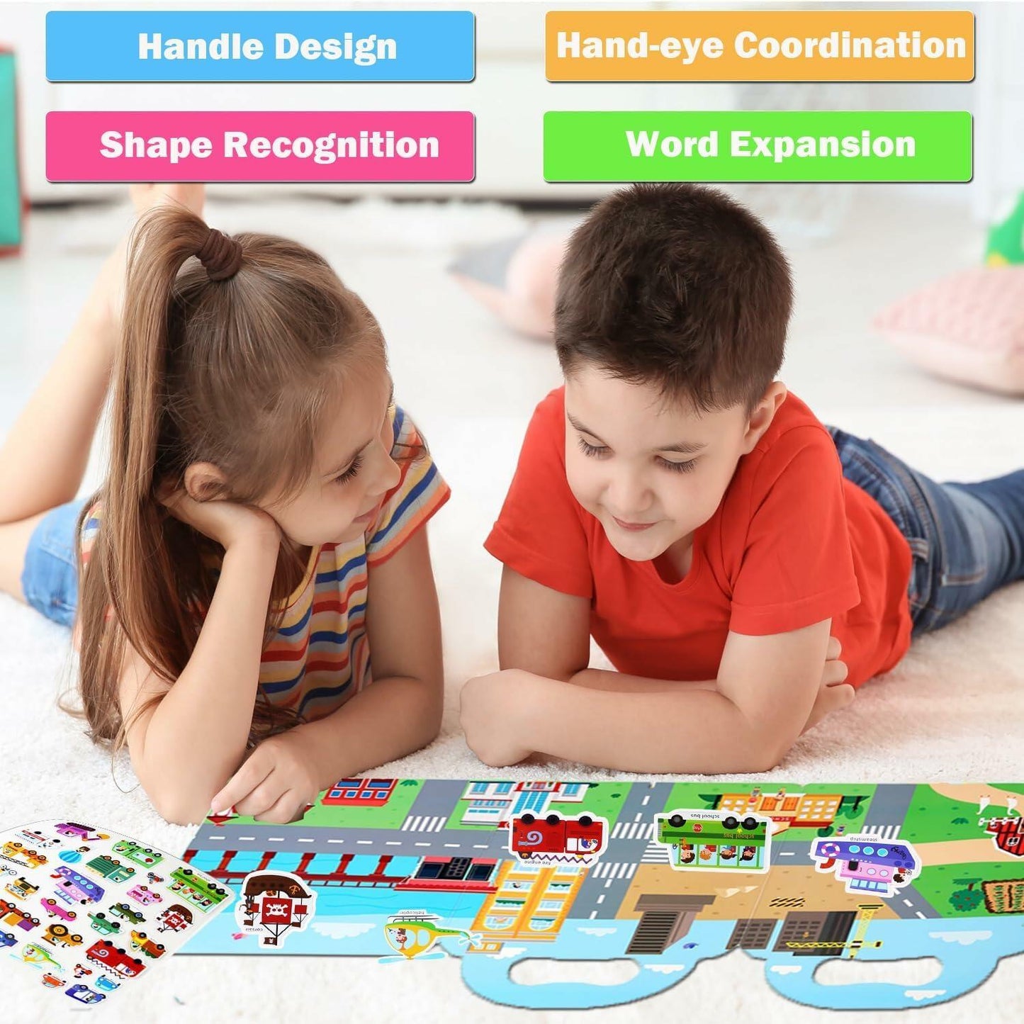 Generic 4 Pack Reusable Sticker Books 120+ Puffy Stickers Multicolor