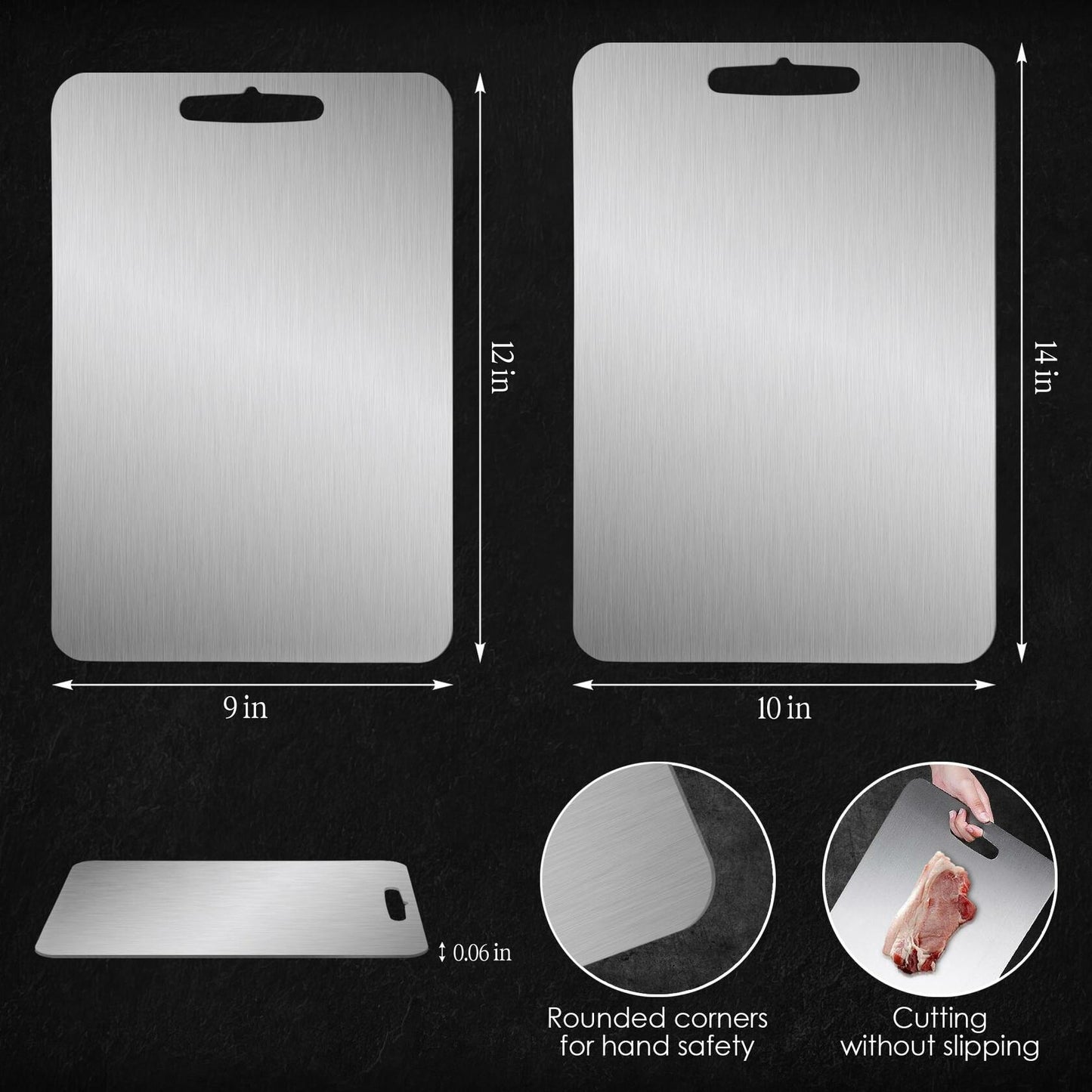 GAUDORA Titanium Cutting Board Non Slip Dishwasher Safe 14x10 in