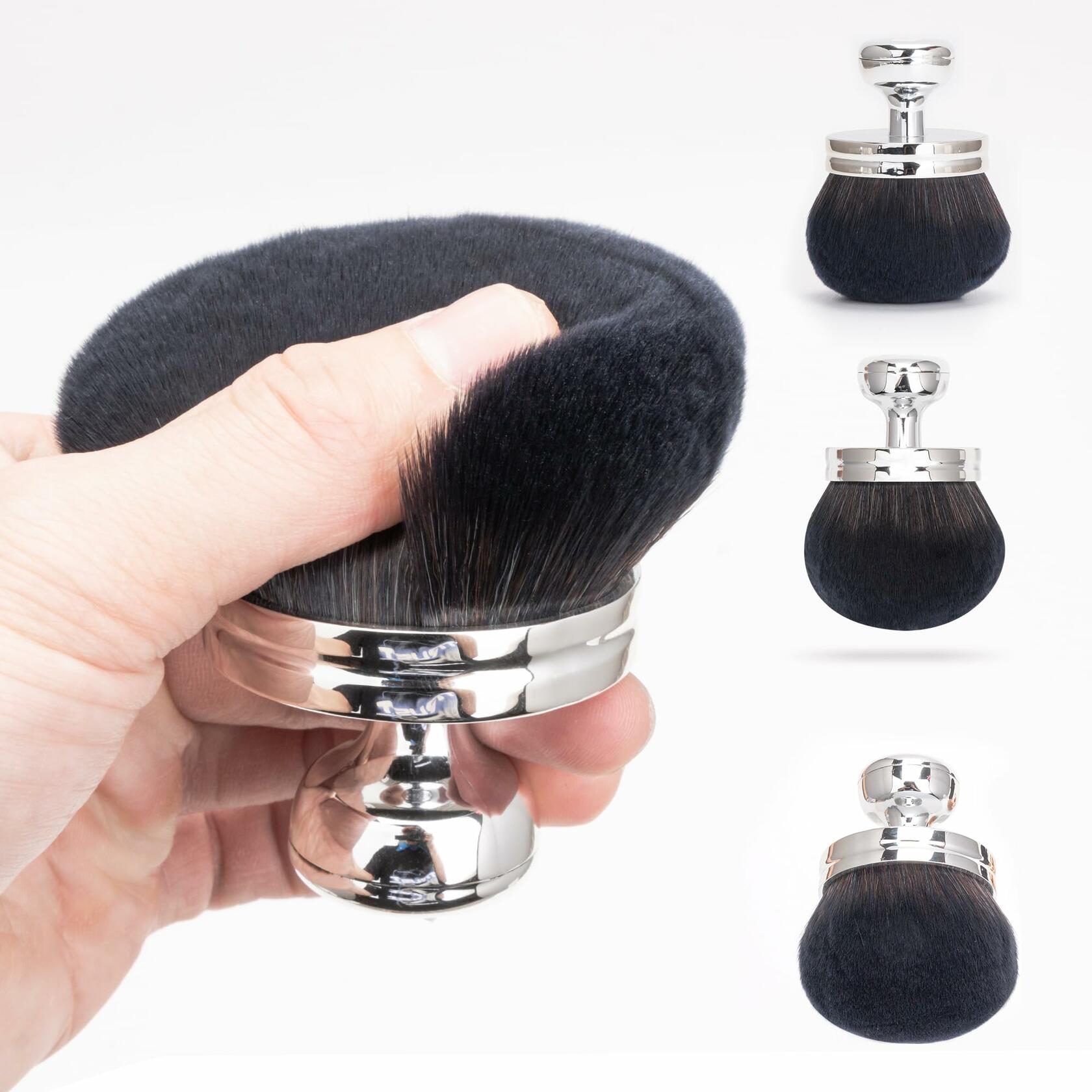 BABYSHEEP Blend & Blur Body Makeup Brush Kabuki 3in Wide Head Silver