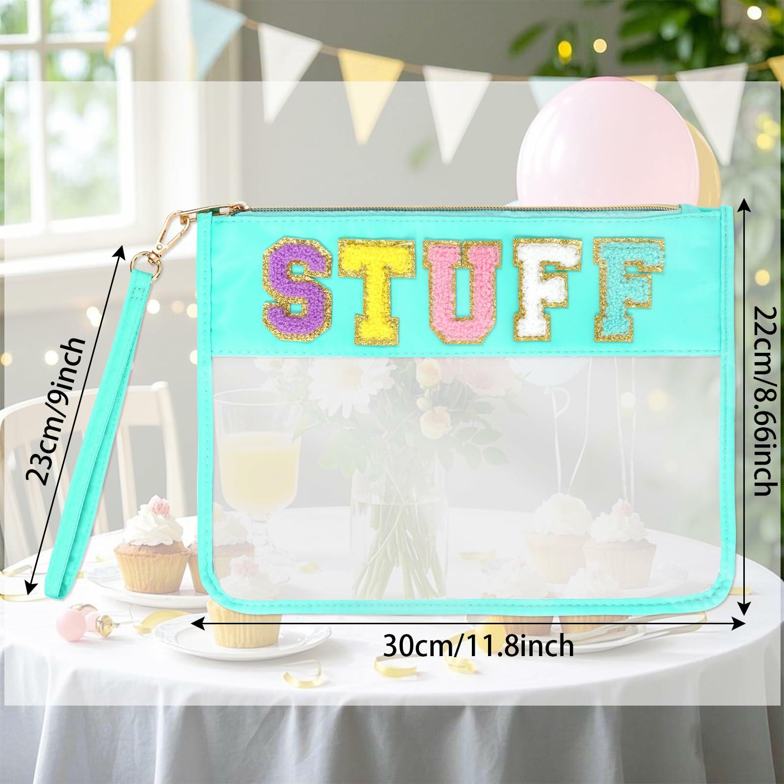 Rthjsfj Chenille Letter Clear Travel Makeup Bag Nylon Red-Beach