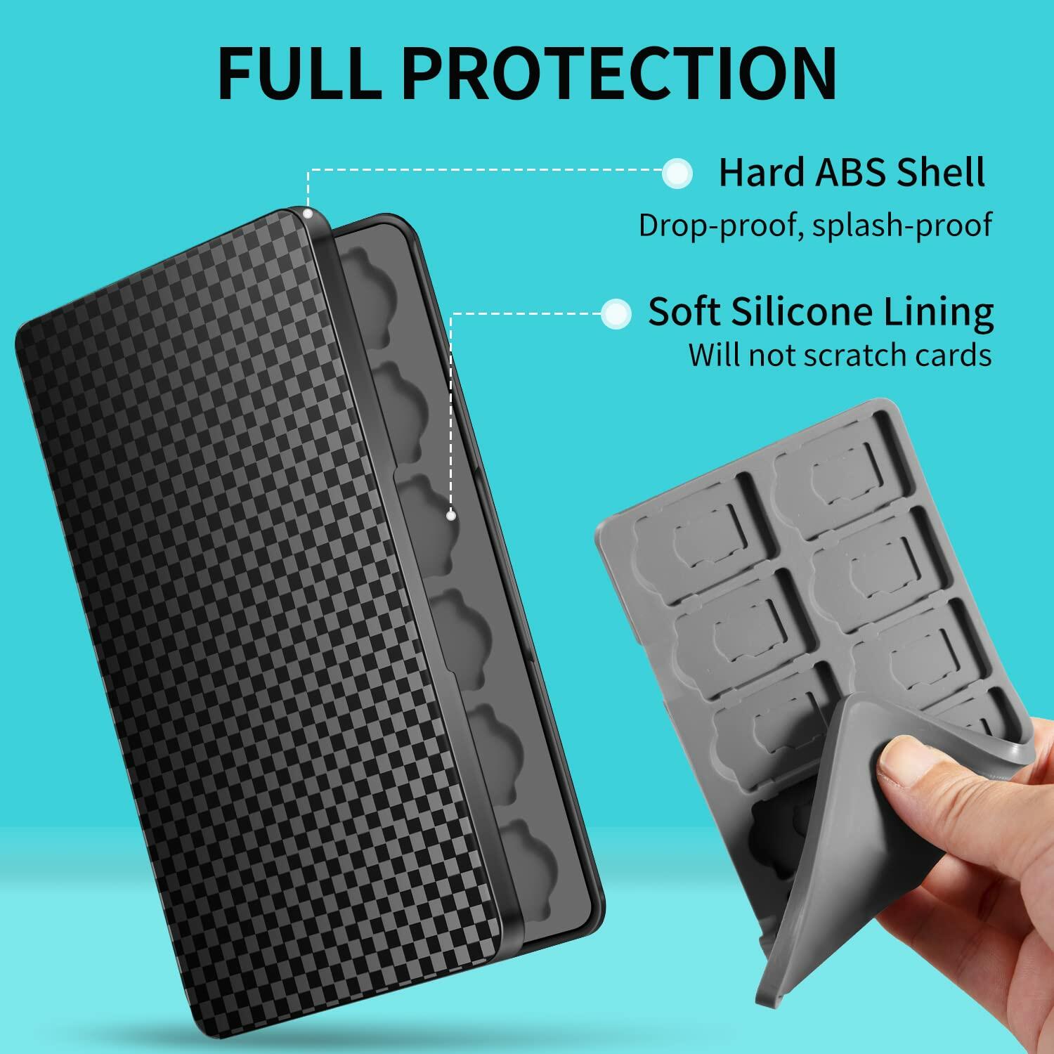 Switch Game Case Holder 24 Cartridge Slots 24 Micro SD Storage Slim Portable