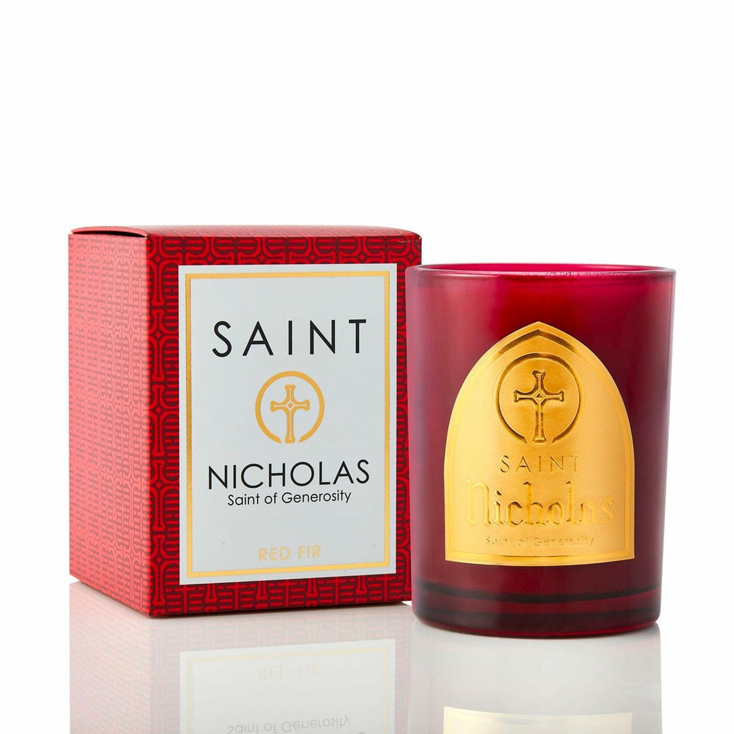 Saint Nicholas Scented Soy Coconut Candle Red Fir 80hr Burn Time Special Edition
