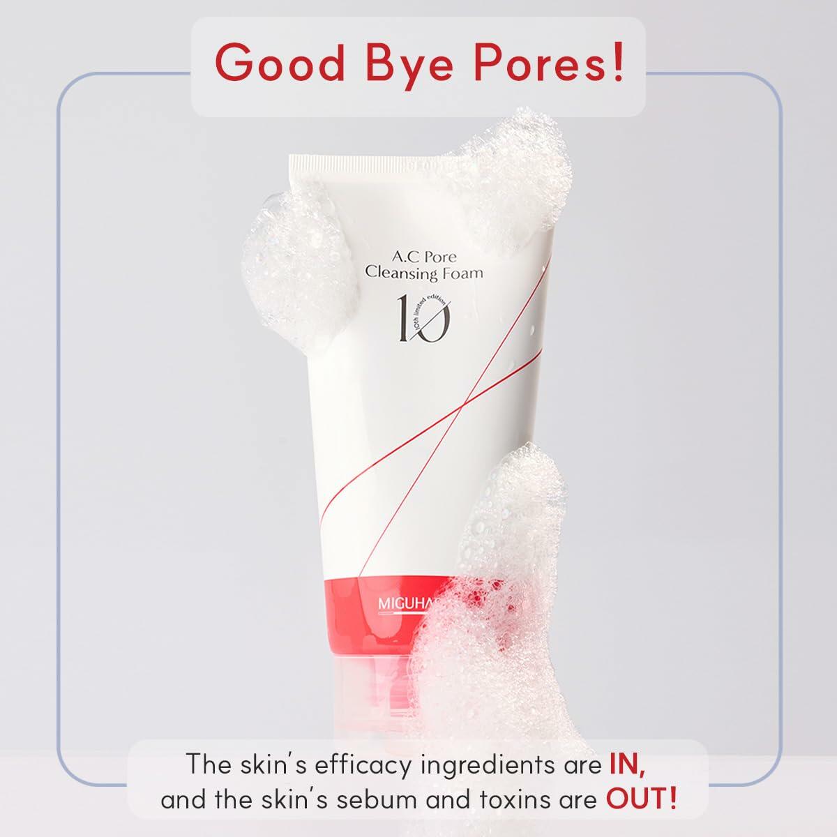 MIGUHARA A.C Pore Cleansing Foam Korean Skincare Face Wash 120ml 4.05oz