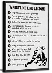 HSHFKLH Inspirational Wrestling Life Lessons Canvas Wall Art Motivational Poster