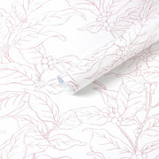 Heroad Boho Floral Peel & Stick Wallpaper Pink White 17.3x78.7in Vinyl