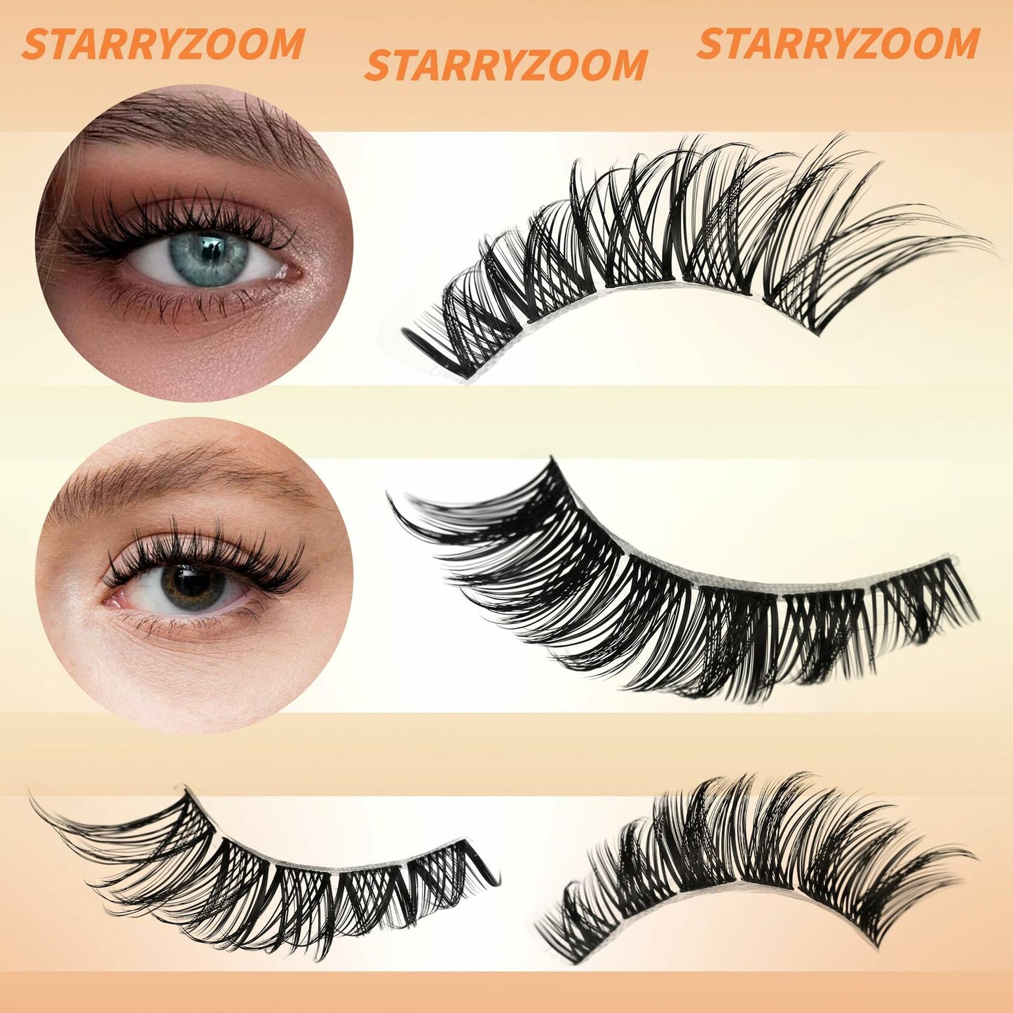 Starryzoom Lash Clusters Book Wispy Flull Volume Spiky Doe-Eye Manga Cluster