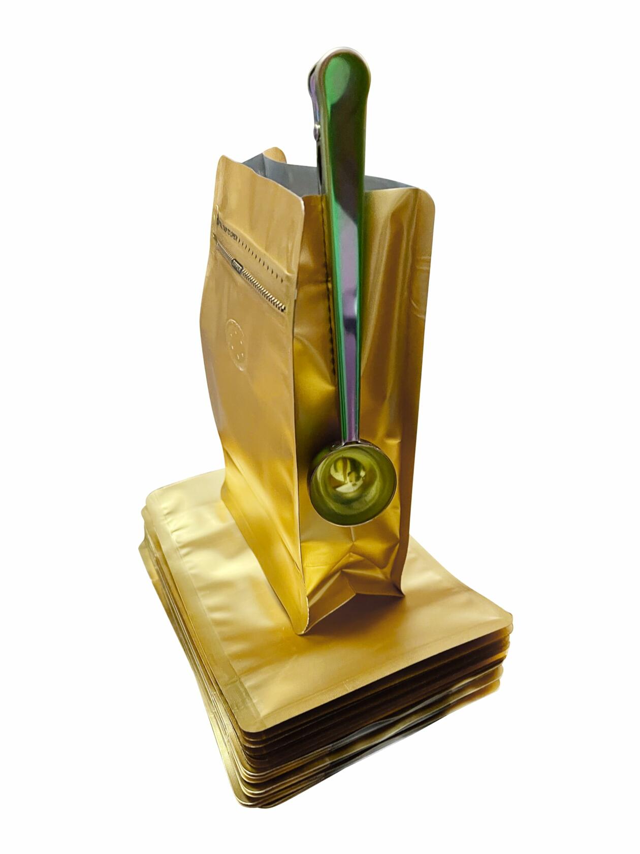 Chose Kreyol Gold Coffee Bags 8oz Resealable Degassing Valve w/ Measuring Spoon