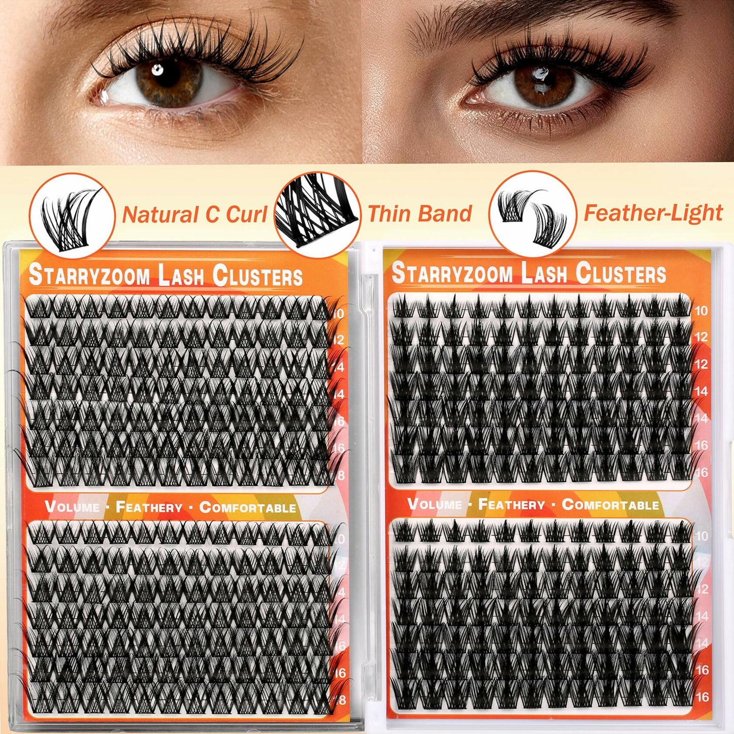 Starryzoom Lash Clusters Book Wispy Flull Volume Spiky Doe-Eye Manga Cluster