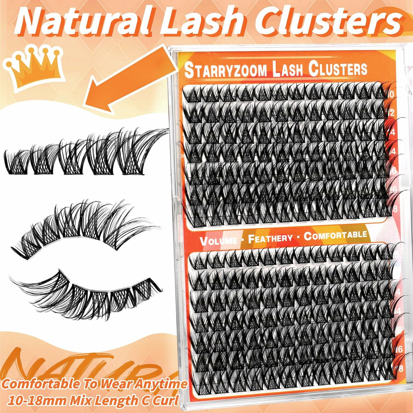 Starryzoom Lash Clusters Book Wispy Flull Volume Spiky Doe-Eye Manga Cluster
