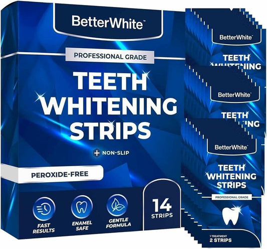 BetterWhite Teeth Whitening Strips 14 Peroxide-Free Professional 7 Treatments