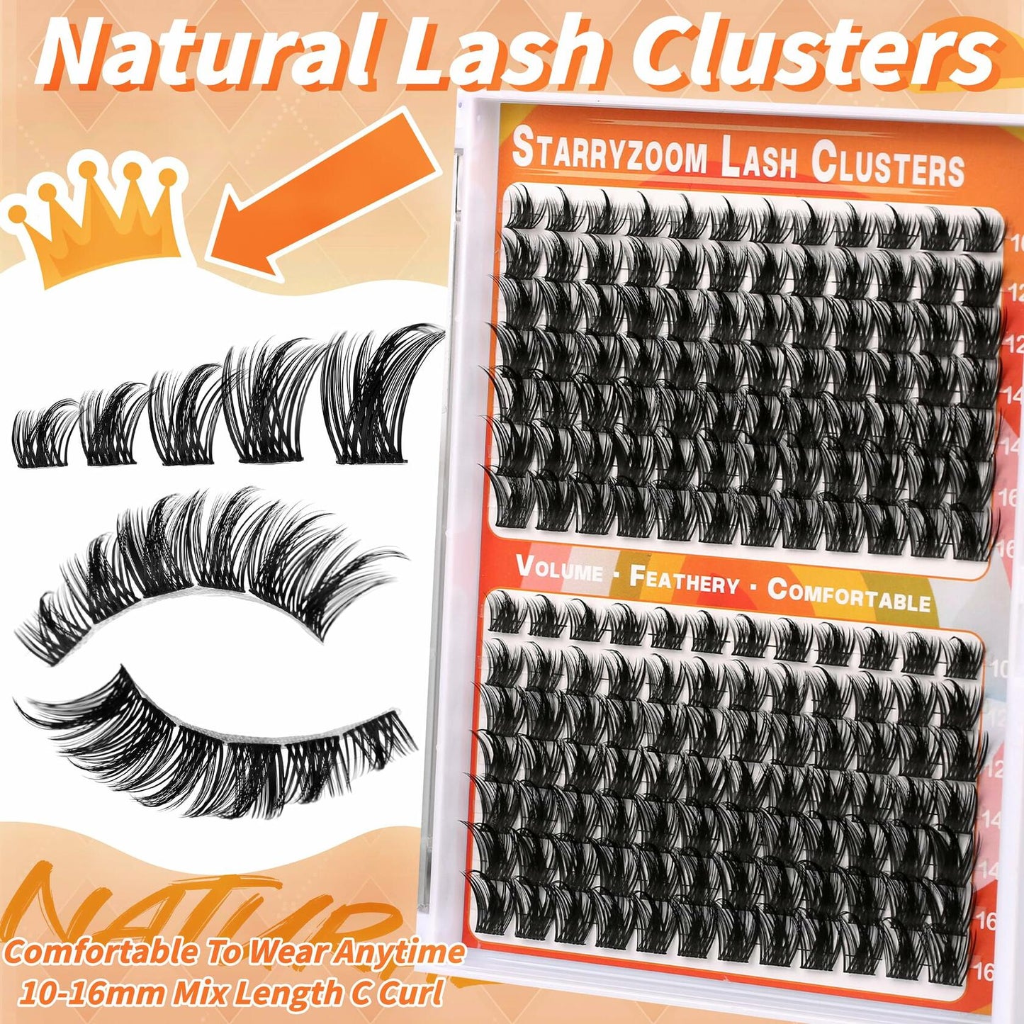 Starryzoom Lash Clusters Book Wispy Flull Volume Spiky Doe-Eye Manga Cluster