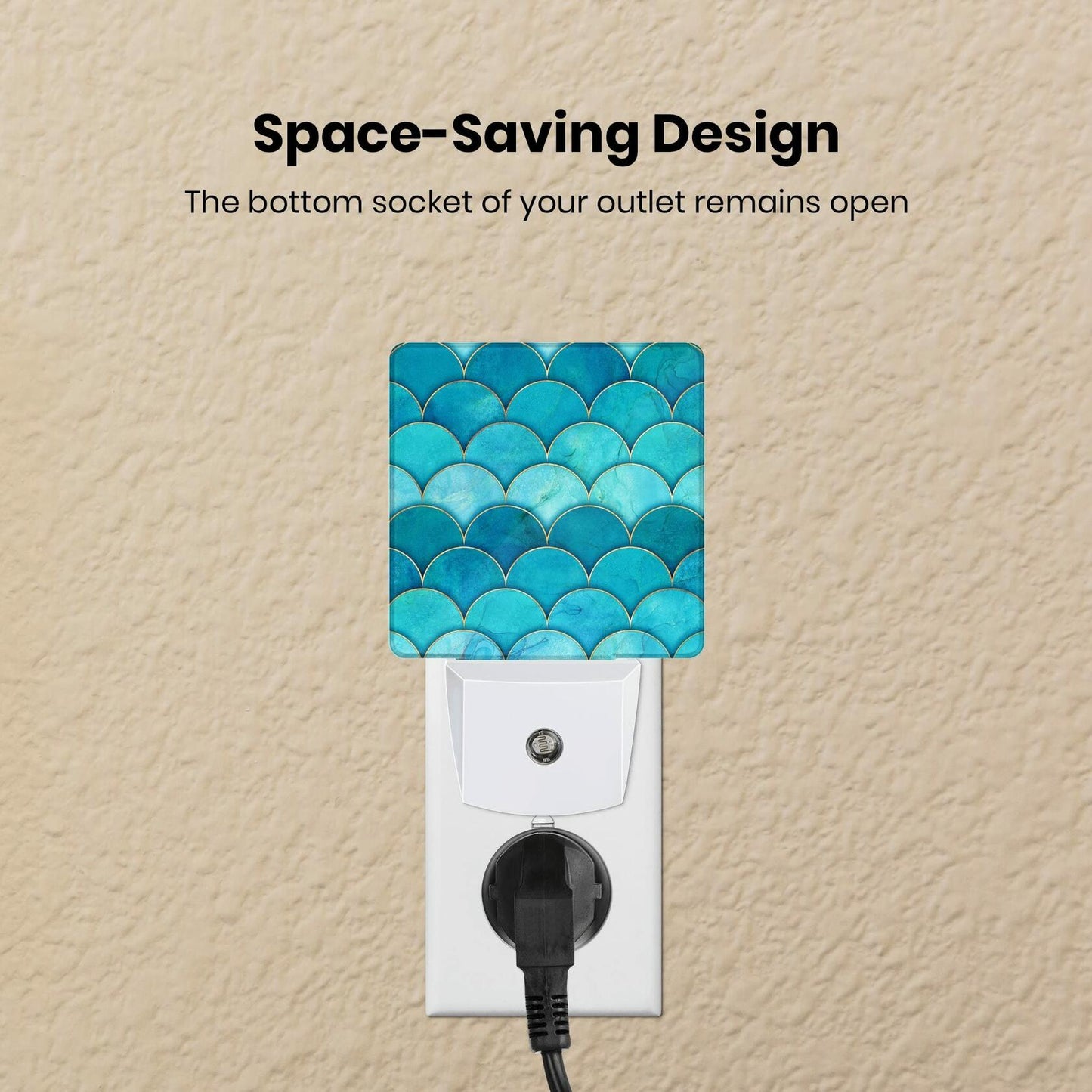 Caifujiqi Night Light Plug-in Dusk to Dawn Sensor White LED Plastic Modern