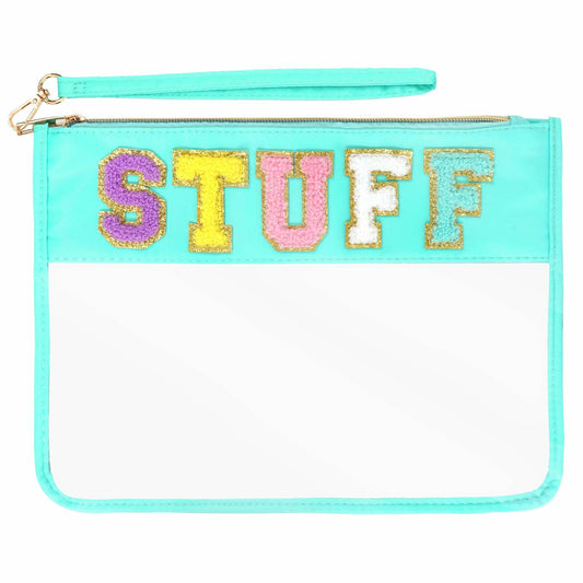 Rthjsfj Chenille Letter Clear Travel Makeup Bag Nylon Red-Beach