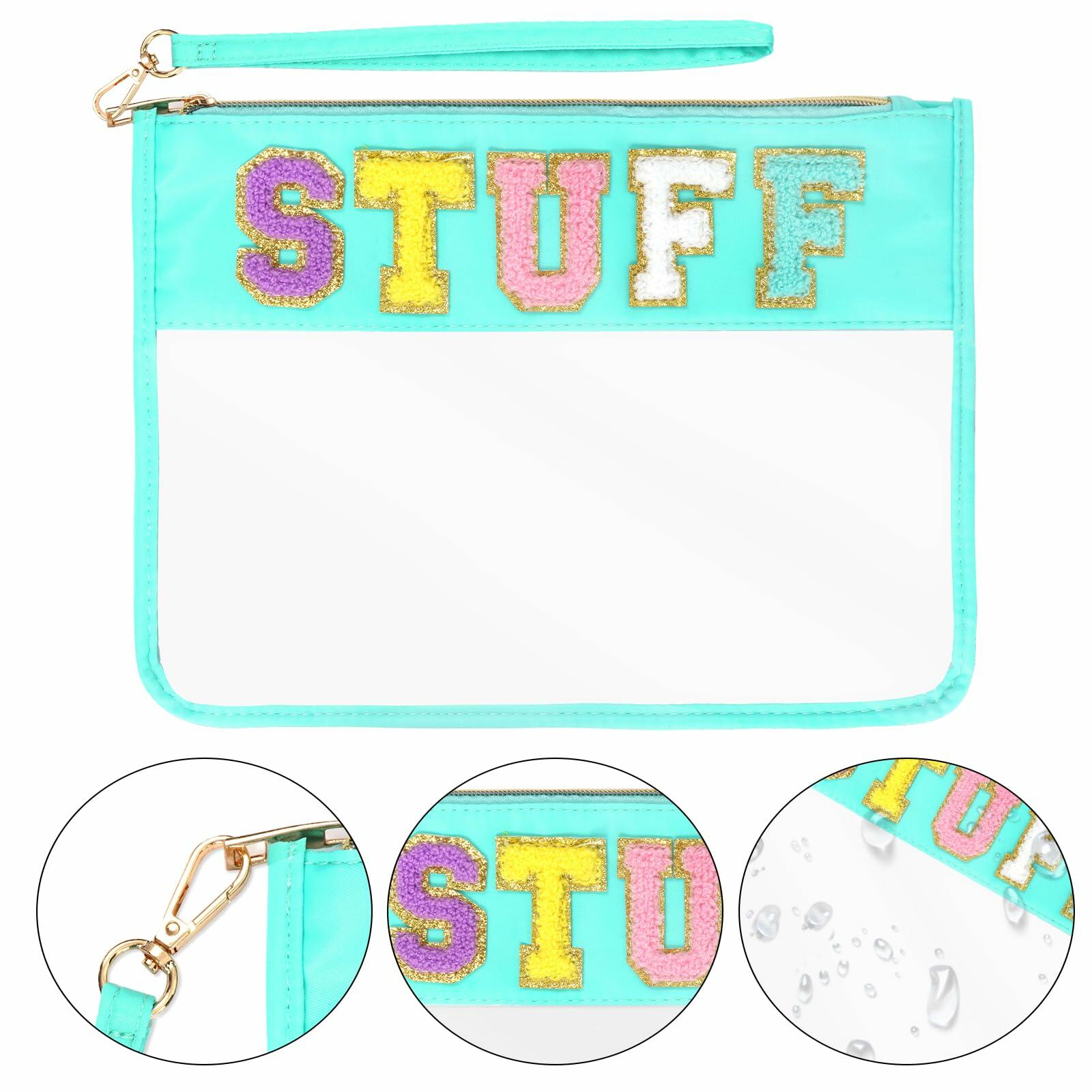 Rthjsfj Chenille Letter Clear Travel Makeup Bag Nylon Red-Beach