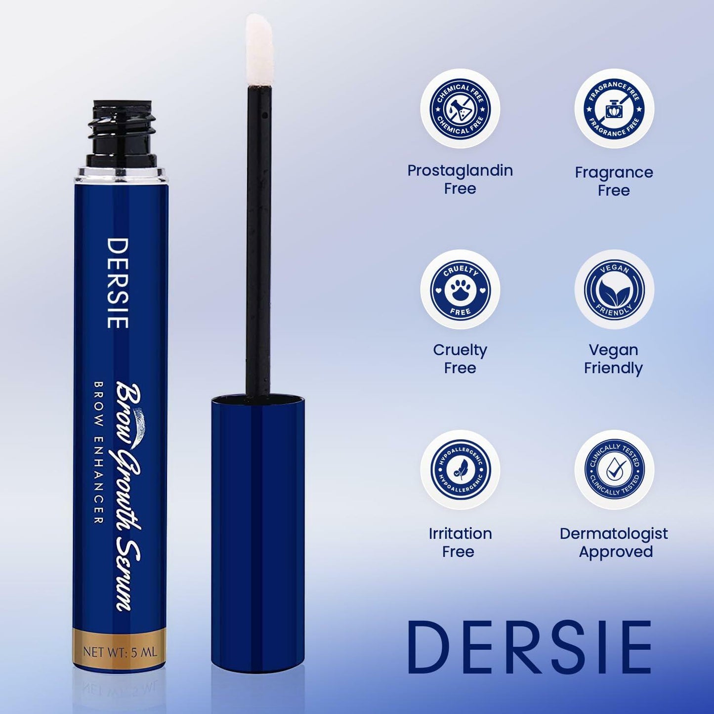 Dersie Eyebrow Growth Serum with Peptide Complex Biotin Arginine 5mL Aloe