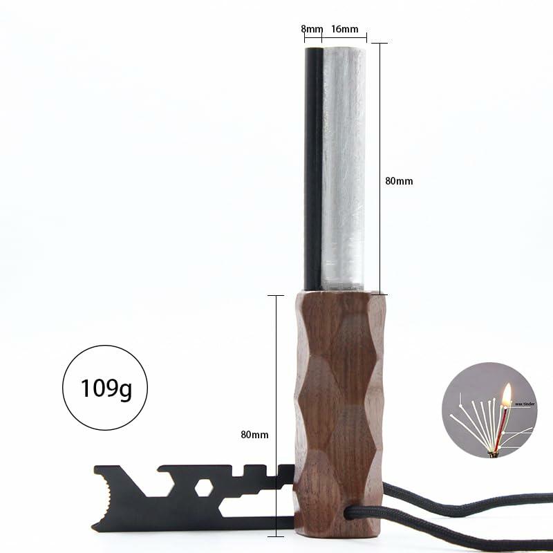 Exploration Gadget Inc. Emergency Fire Starter with Weatherproof Fat Rope Brown