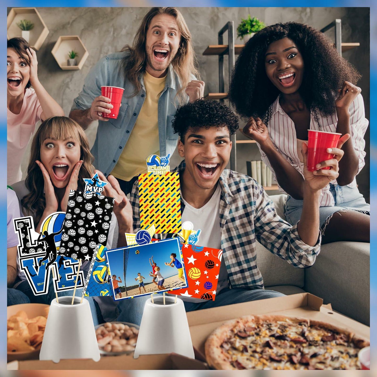 Weekgrat Volleyball Party Decorations Table Centerpiece 4x6 Photo Holders 30 PC